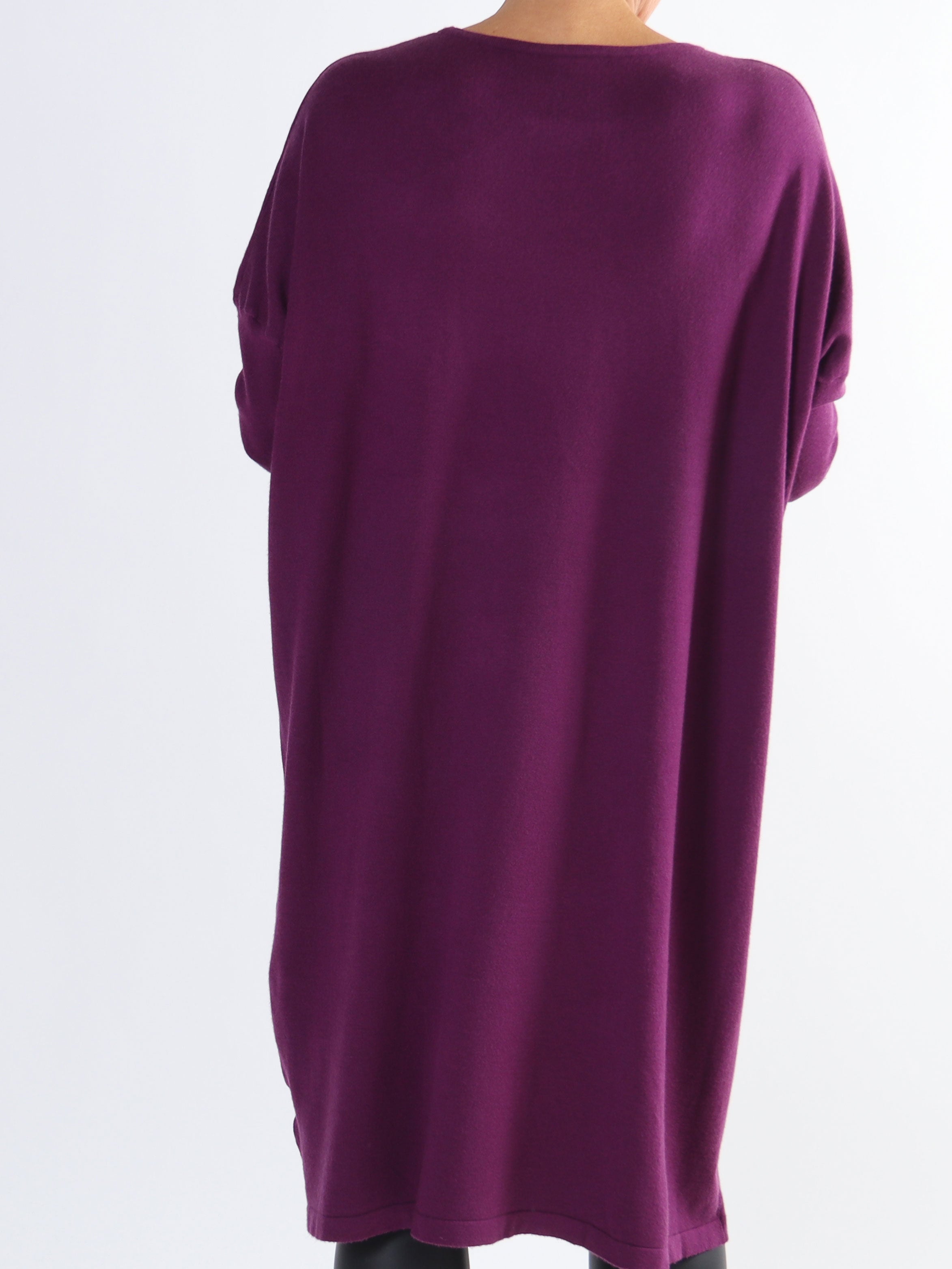 Luna - Mjuk stickad plus size klänning med strass